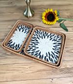 سینی صدف و راتان مستطیل سه تکه - Image 12