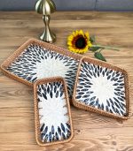 سینی صدف و راتان مستطیل سه تکه - Image 10