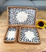 سینی صدف و راتان مستطیل سه تکه - Image 11