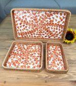 سینی صدف و راتان مستطیل سه تکه - Image 9