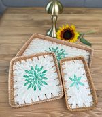 سینی صدف و راتان مستطیل سه تکه - Image 6