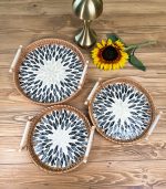 سینی صدف و راتان دسته دار - Image 10