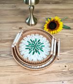 سینی صدف و راتان دسته دار - Image 8