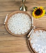 سینی صدف و راتان دسته دار - Image 4