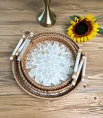 سینی صدف و راتان دسته دار - Image 6