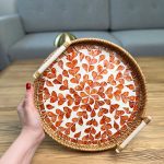 سینی صدف و راتان دسته دار