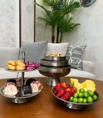 ظروف پذیرایی چکشی نقره ای - Image 3