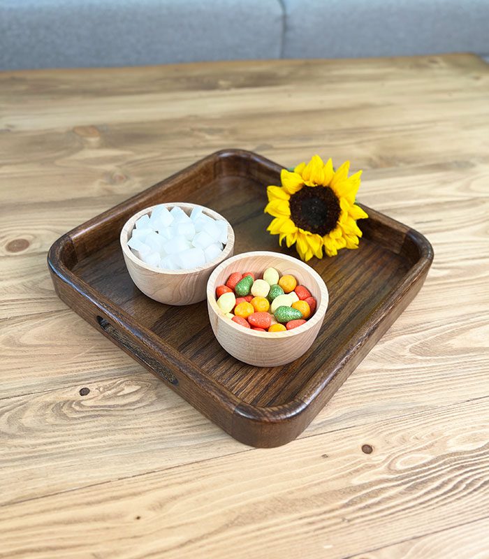 سینی چوبی مربع